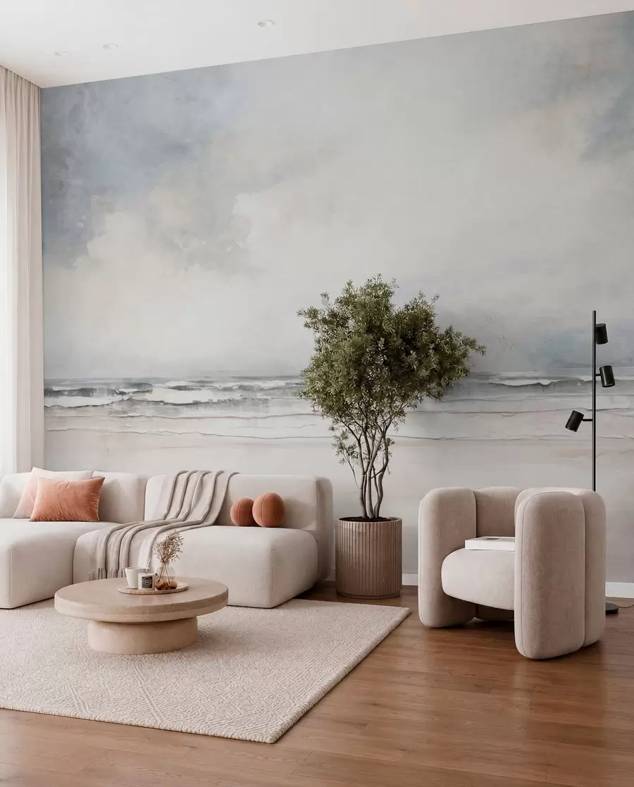 wall murals Сусрет апстрактног хоризонта неба и мора w03441