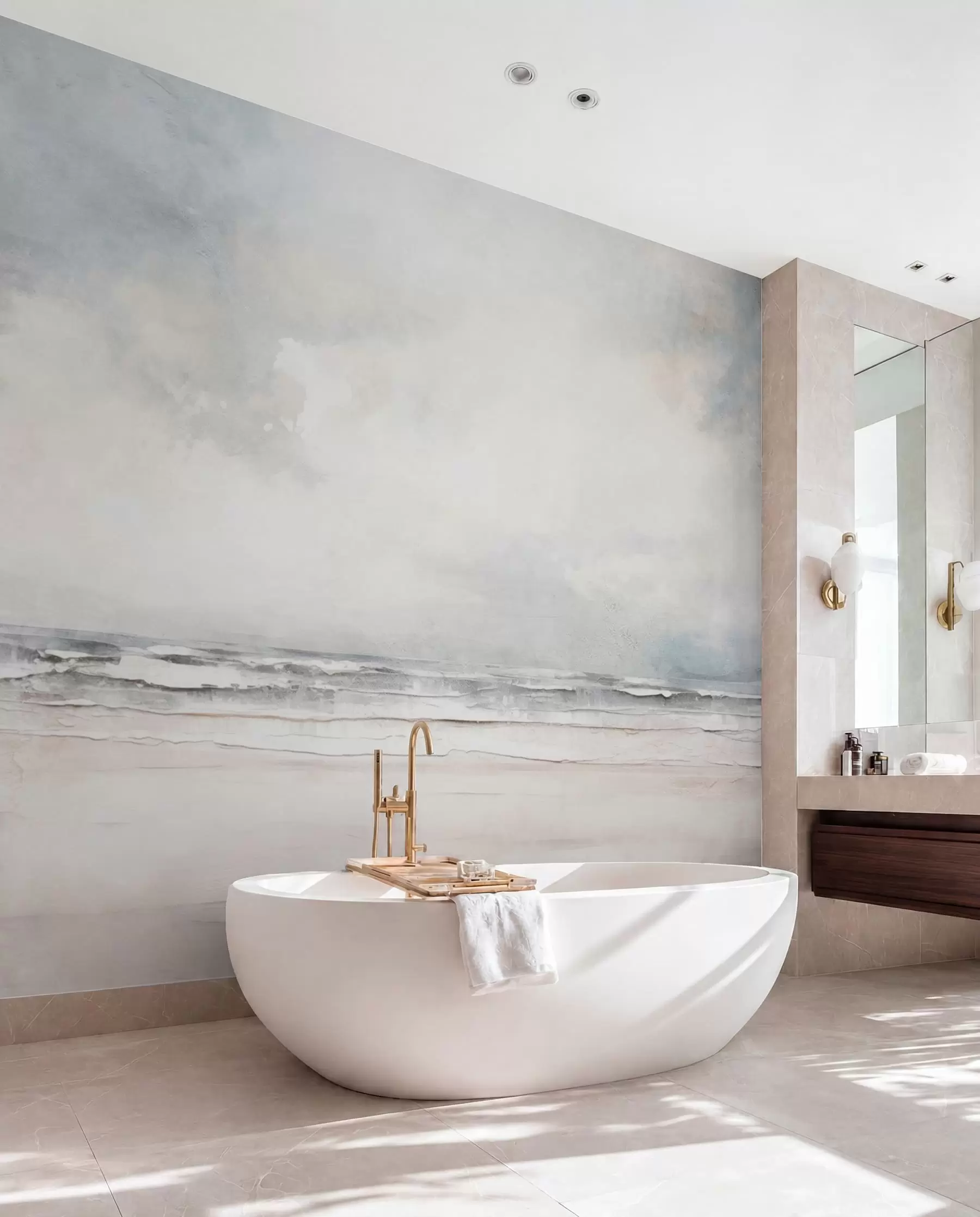 wall murals Сусрет апстрактног хоризонта неба и мора w03441