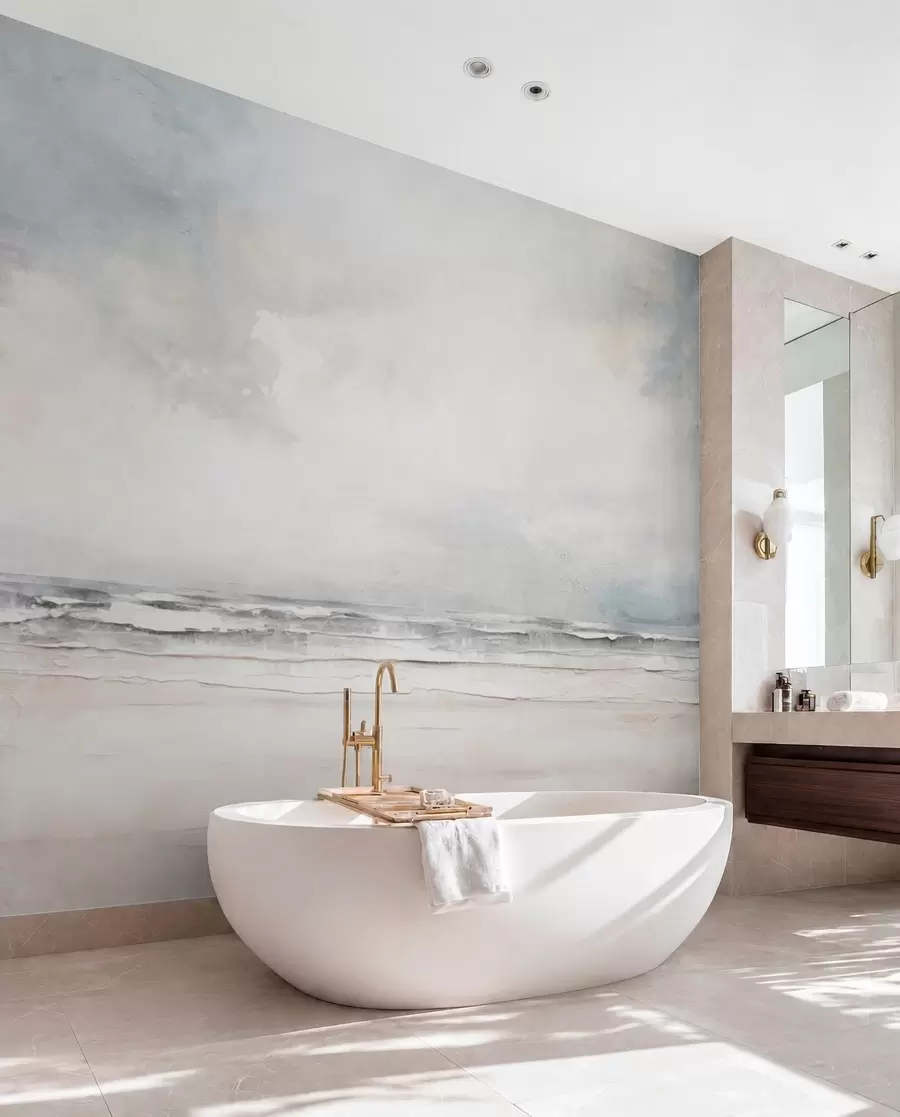 wall murals Сусрет апстрактног хоризонта неба и мора w03441
