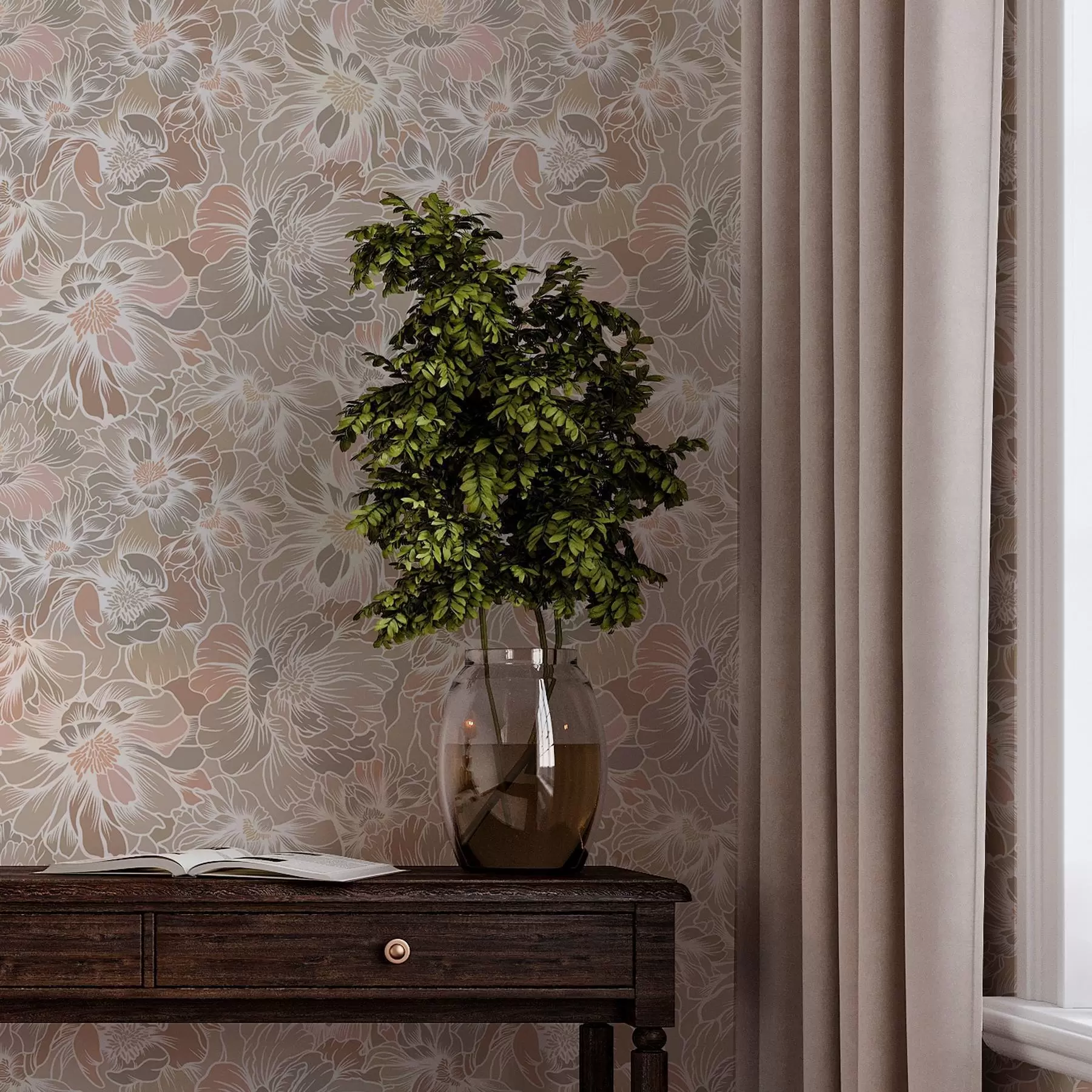 wall murals Велики цветови са шареним латицама у пастелним нијансама a00020