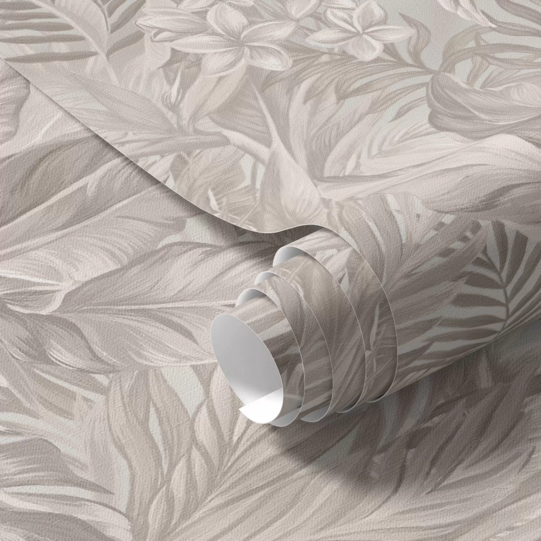 wall murals Тропско цвеће и лишће у пастелним бојама a00024