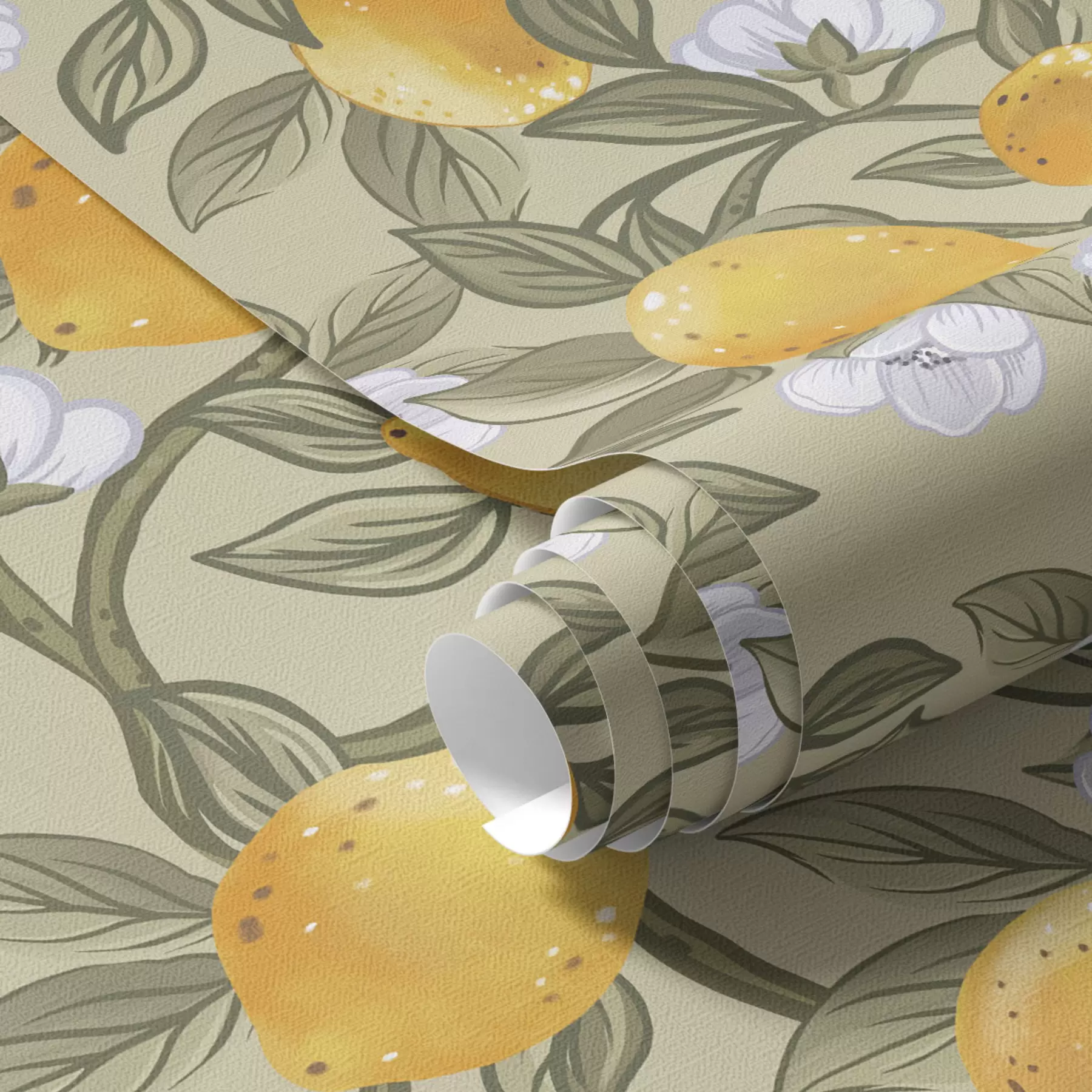wall murals Цвеће и жути лимуни a00023