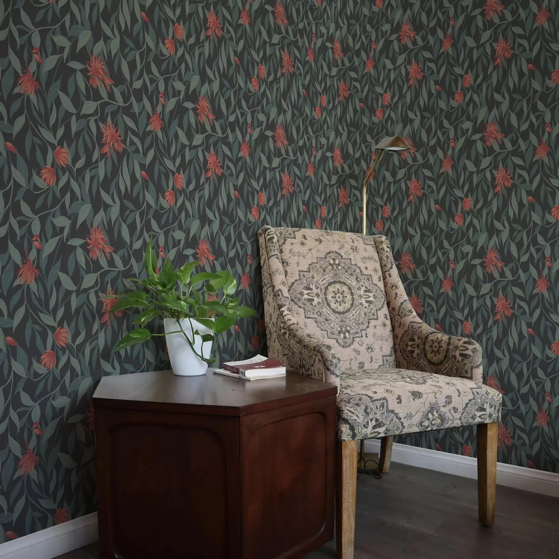 wall murals Висеће гране са црвеним цветовима a00052v1