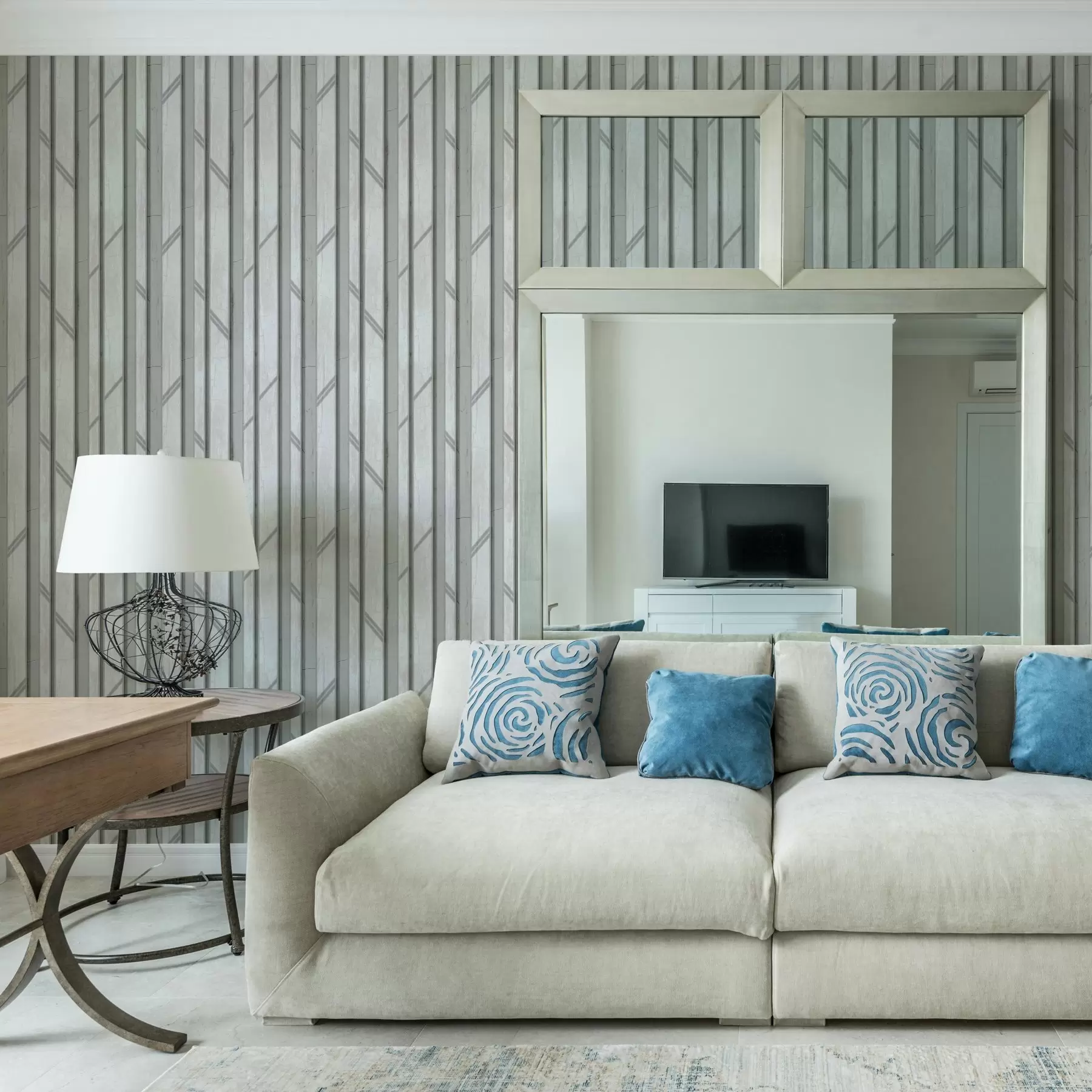 wall murals Ефекат дрвене плоче у светло сивој боји a00055