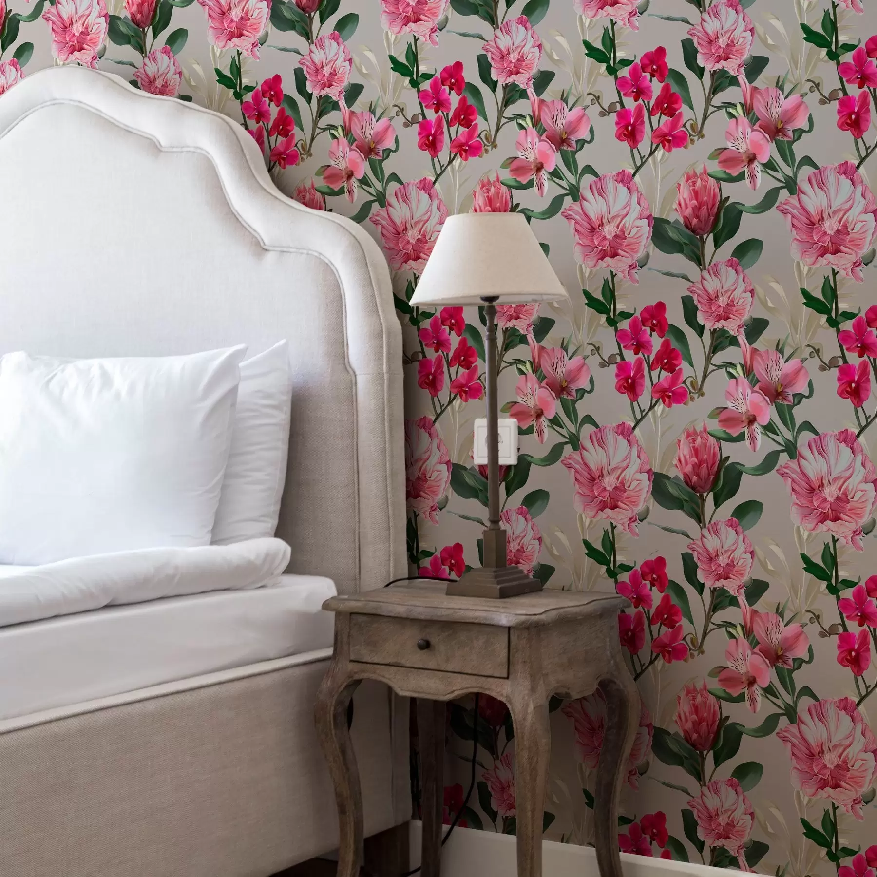 wall murals Нежно розе цвеће на светлој позадини a00094