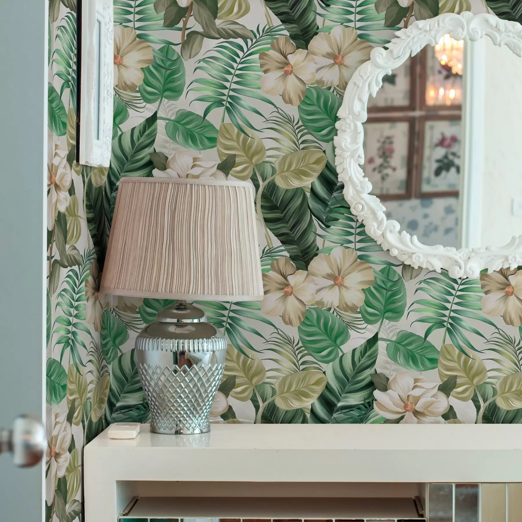 wall murals Састав тропског цвећа и лишћа a00099