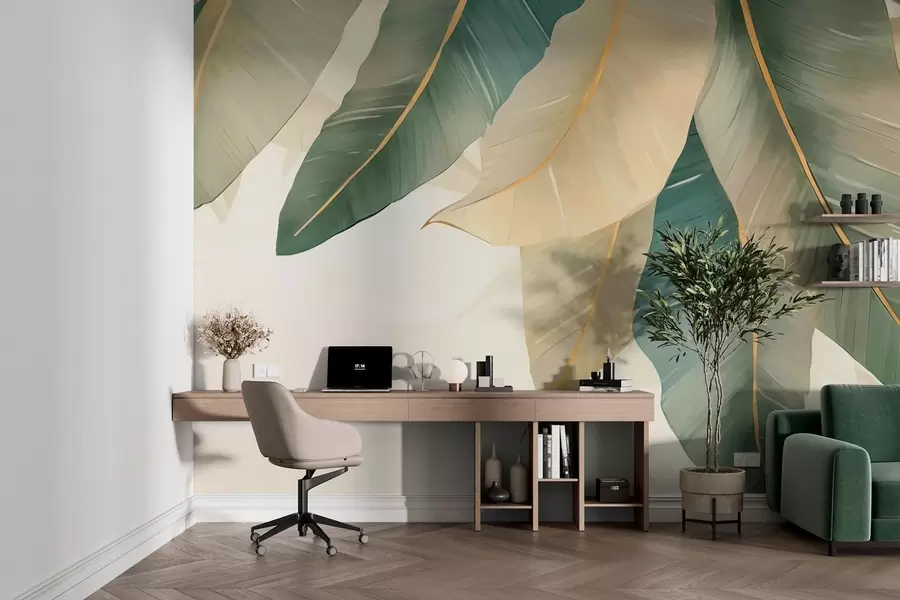 wall murals Зелено тропско лишће w03433