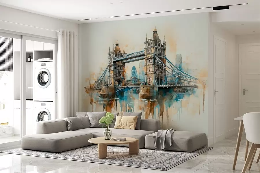 wall murals Товер Бридге у техници акварела w03396
