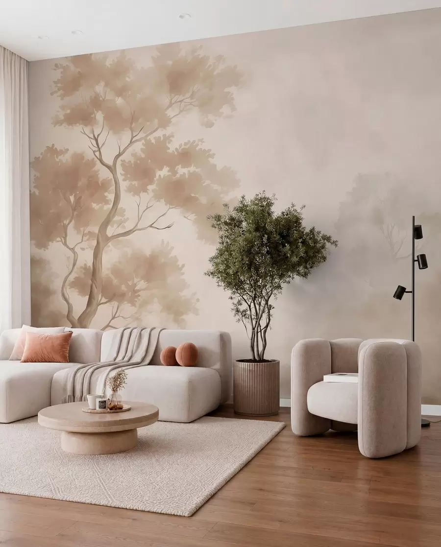 wall murals Имитација дрвета замагљене акварела w03471