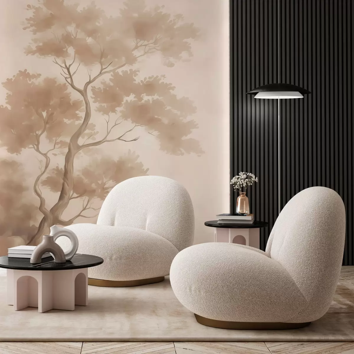 wall murals Имитација дрвета замагљене акварела w03471