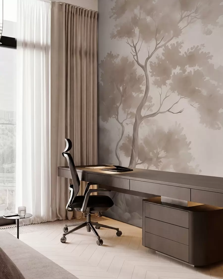 wall murals Дрво имитација акварела замућено w03471v1