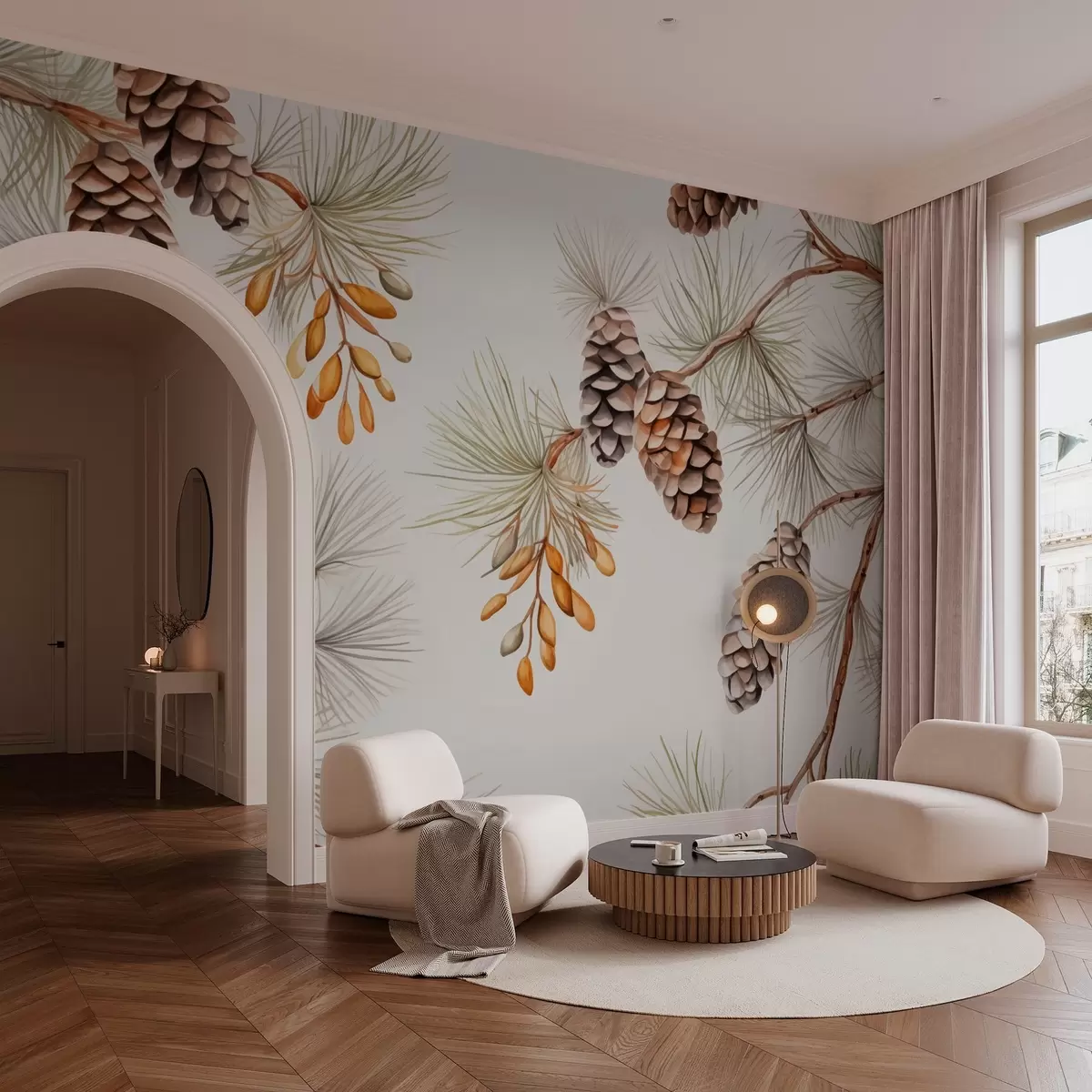 wall murals Шишарке имитација акварела w03462