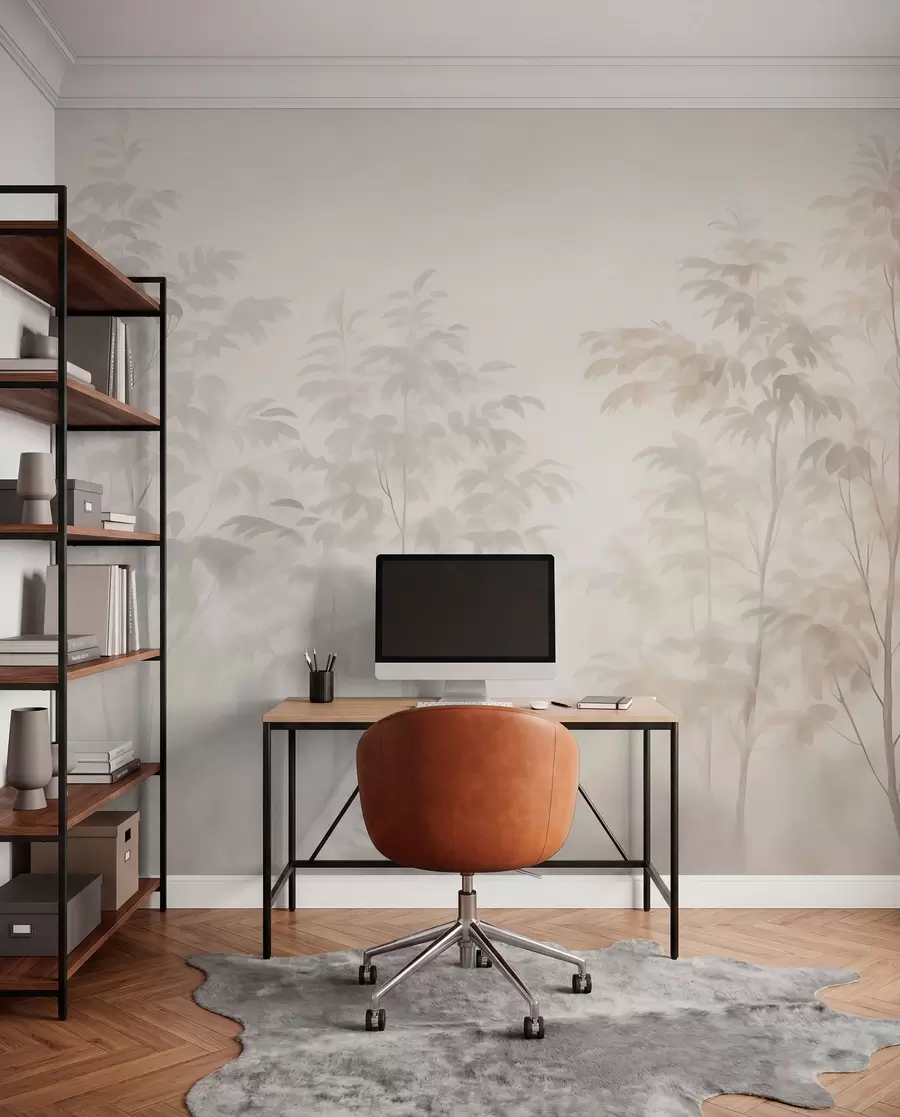 wall murals Дрвеће имитација акварела топлих боја w03474