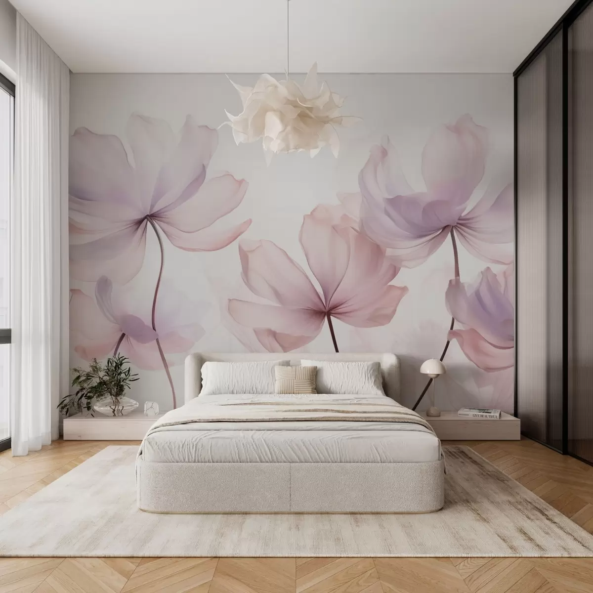 wall murals Цвеће у нежним ружичастим тоновима w03521