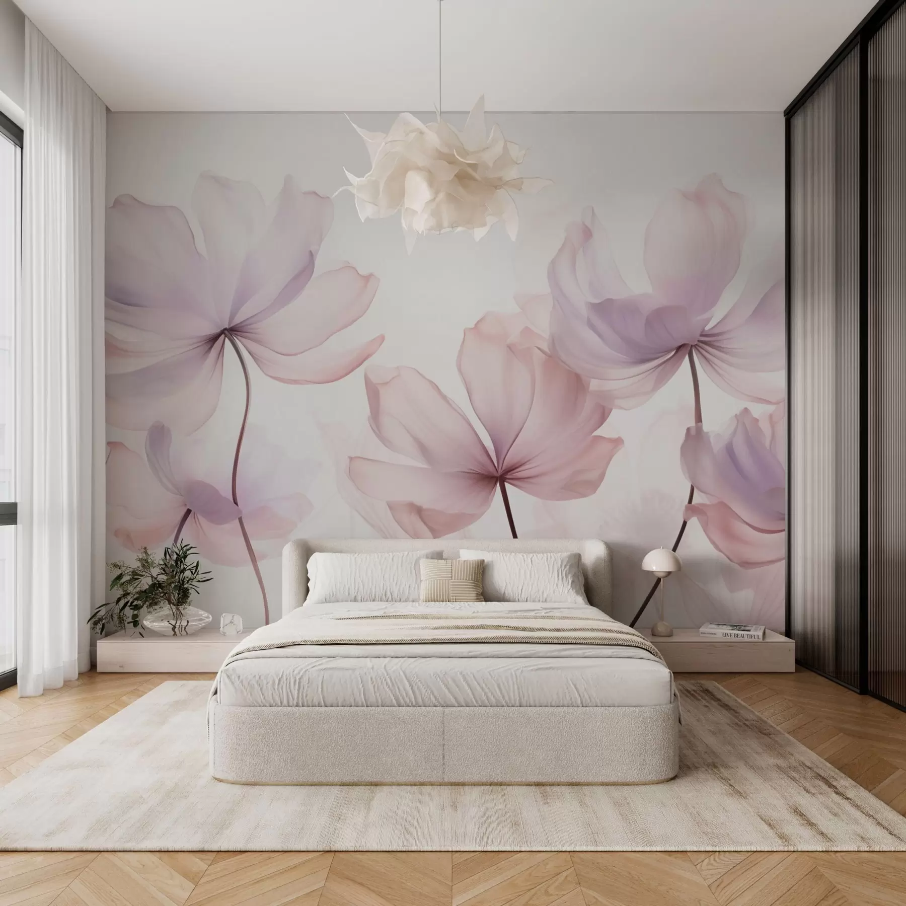 wall murals Цвеће у нежним ружичастим тоновима w03521