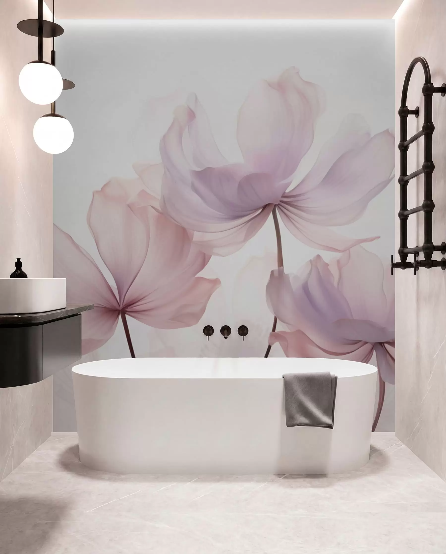wall murals Цвеће у нежним ружичастим тоновима w03521