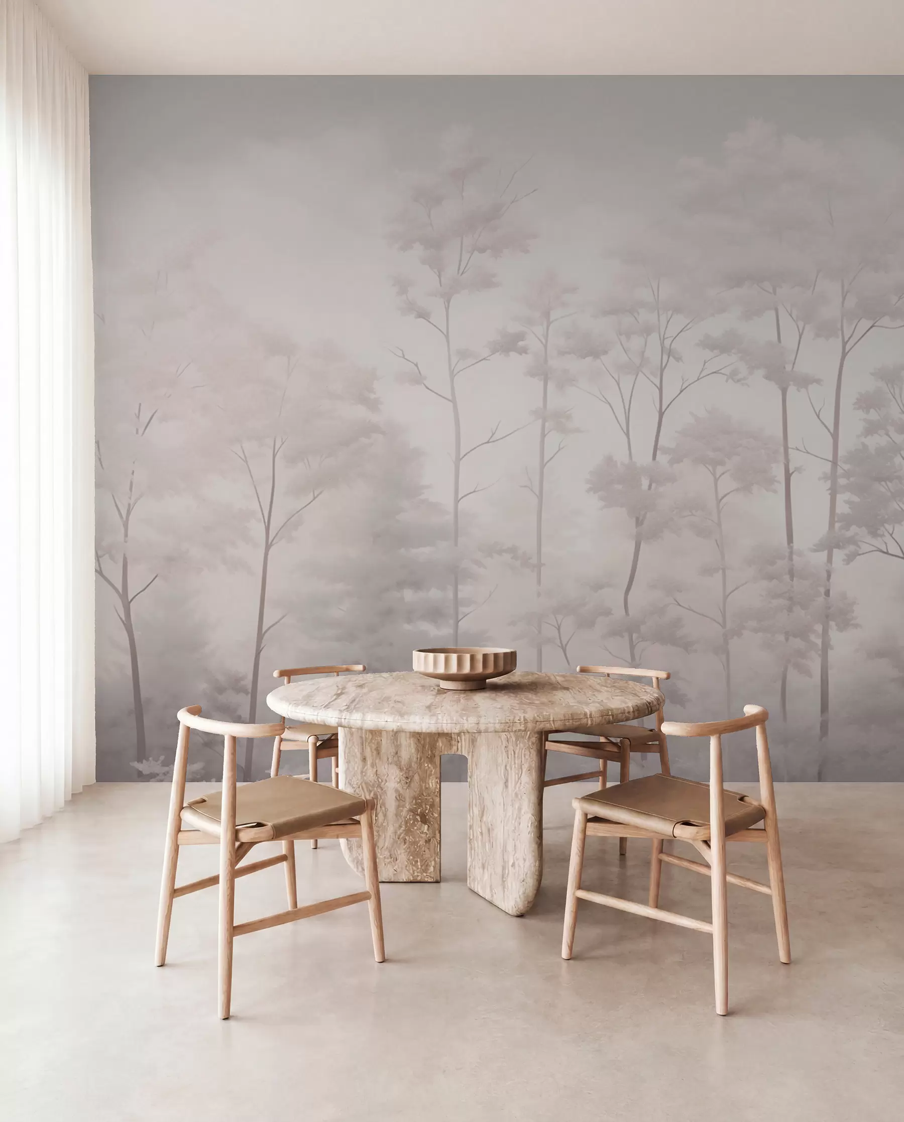 wall murals Модерна шума у деликатним светлим пастелним бојама w03525