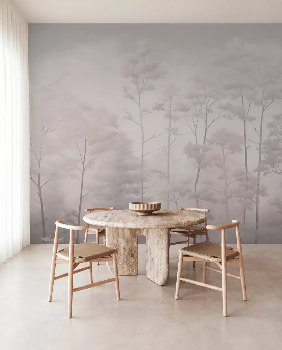 wall murals Модерна шума у деликатним светлим пастелним бојама w03525