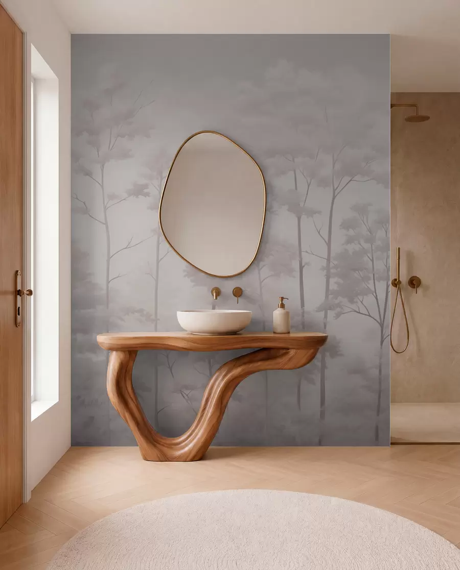 wall murals Модерна шума у деликатним светлим пастелним бојама w03525