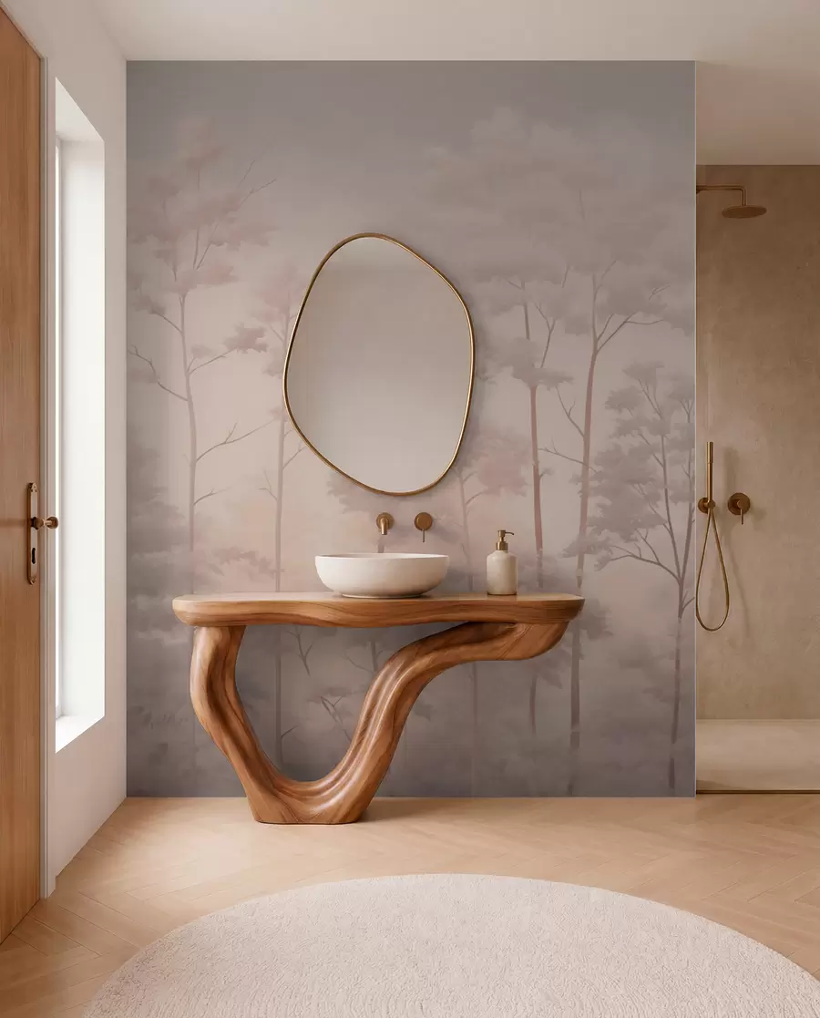 wall murals Модерна шума у нежним пастелним бојама w03525v1