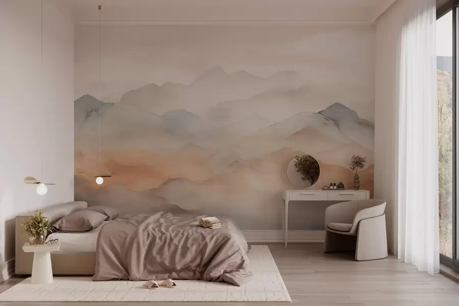 wall murals Магловите планине у нежним бојама w03535