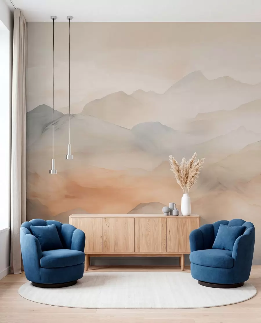 wall murals Магловите планине у нежним бојама w03535