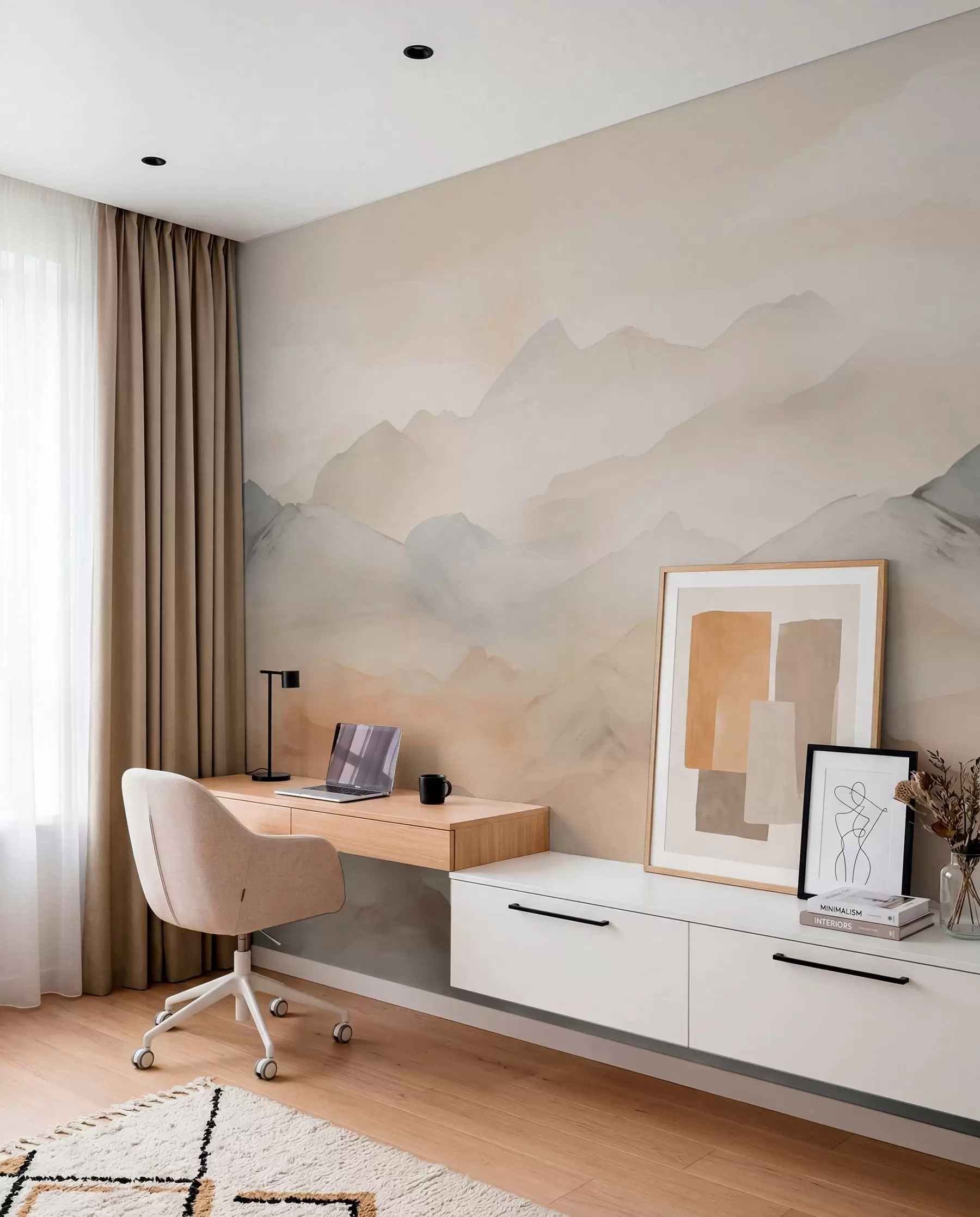 wall murals Магловите планине у нежним бојама w03535