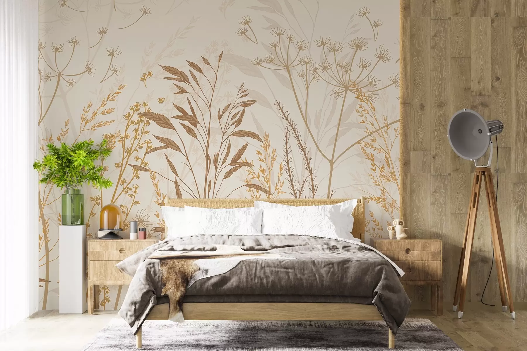 wall murals Дивље траве у меким природним нијансама w03541