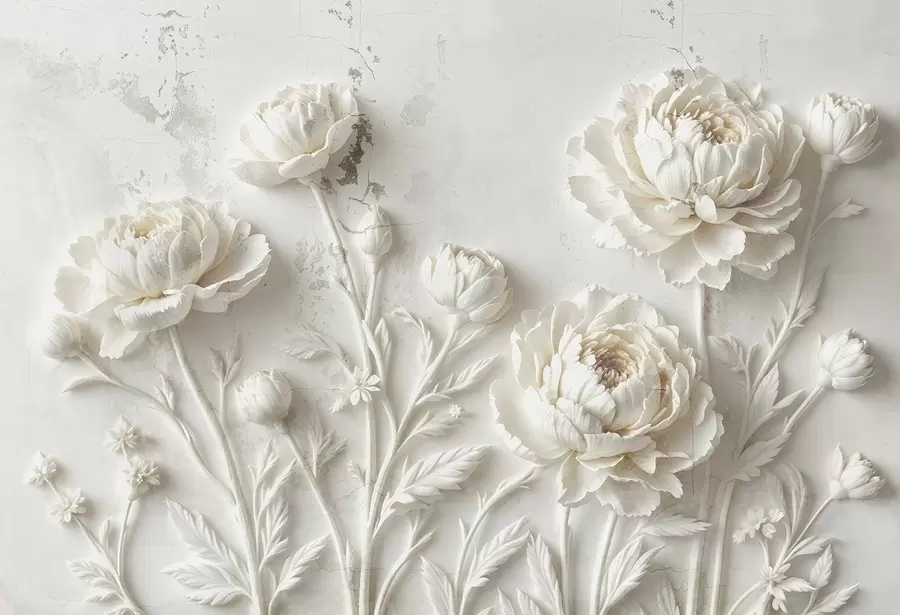 wall murals Цвеће на бетонској позадини грунге стилу w03553