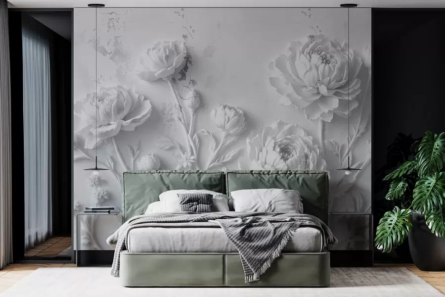 wall murals Цвеће на бетонској позадини грунге стилу w03553v2