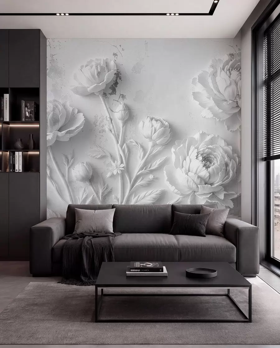 wall murals Цвеће на бетонској позадини грунге стилу w03553v2