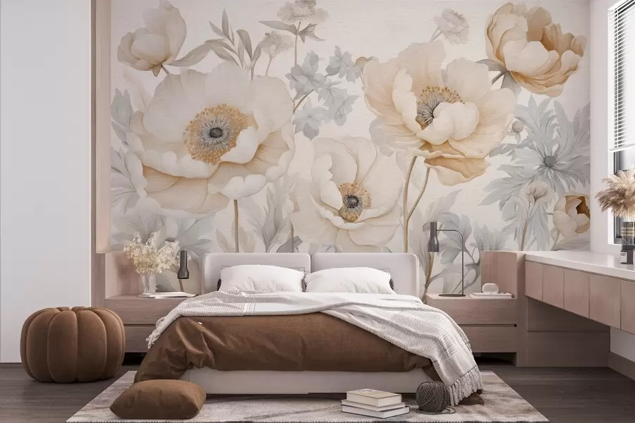 wall murals Акварел обојен букет цвећа w03555v2