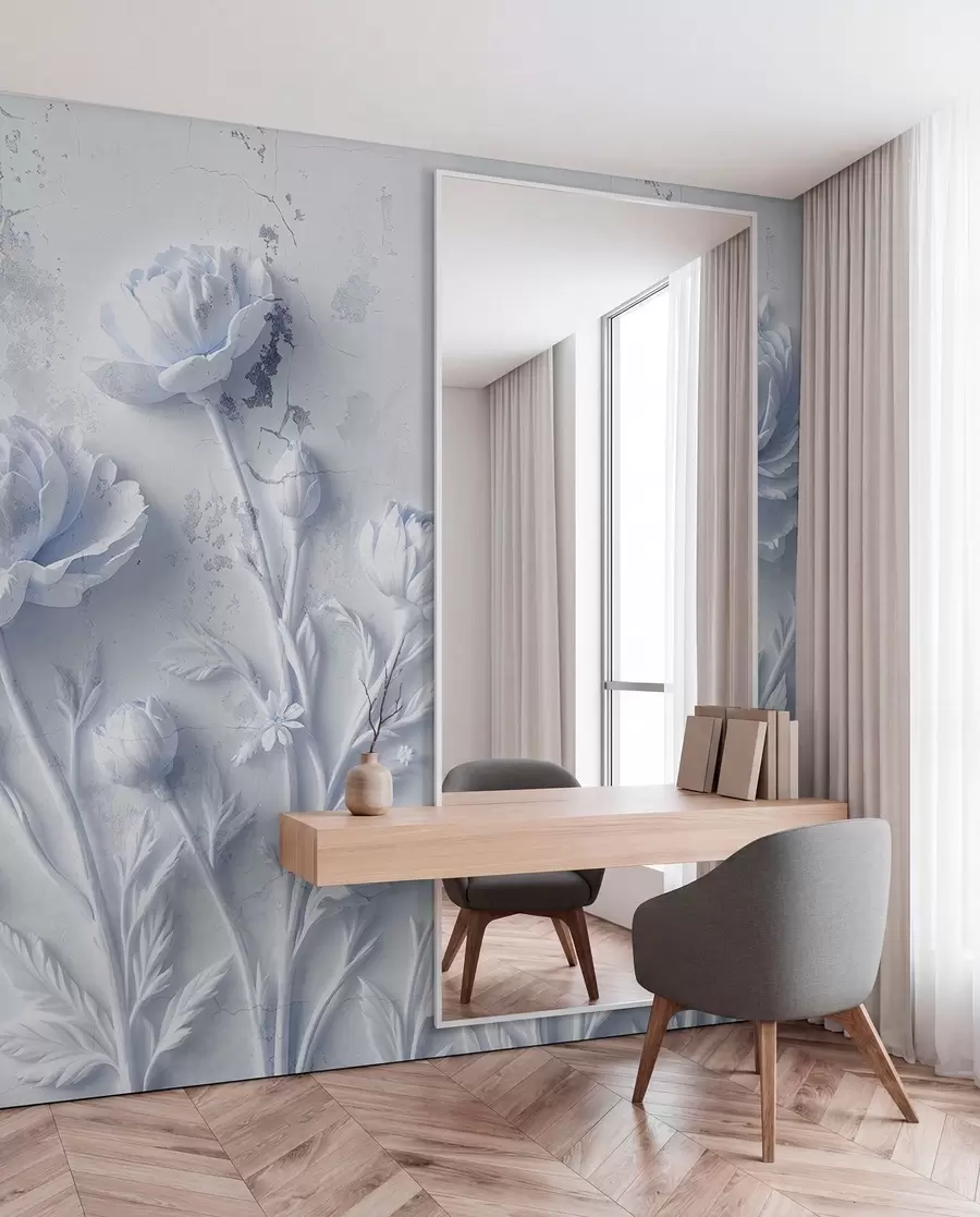 wall murals Цвеће на бетонској позадини грунге стилу w03553v1