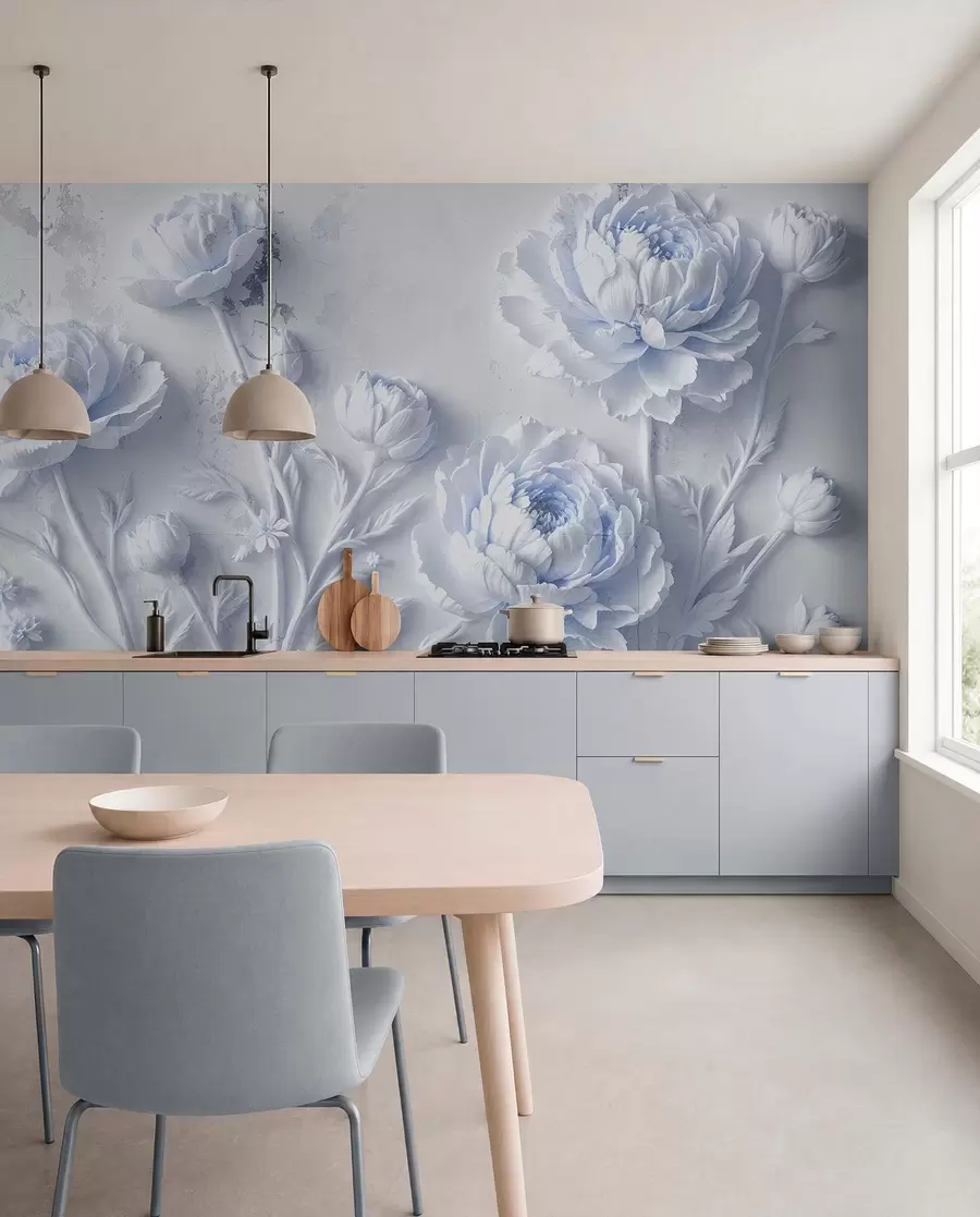 wall murals Цвеће на бетонској позадини грунге стилу w03553v1