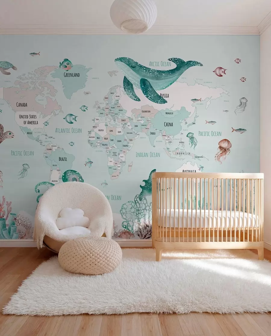wall murals Okean u menti na engleskom w03526v2