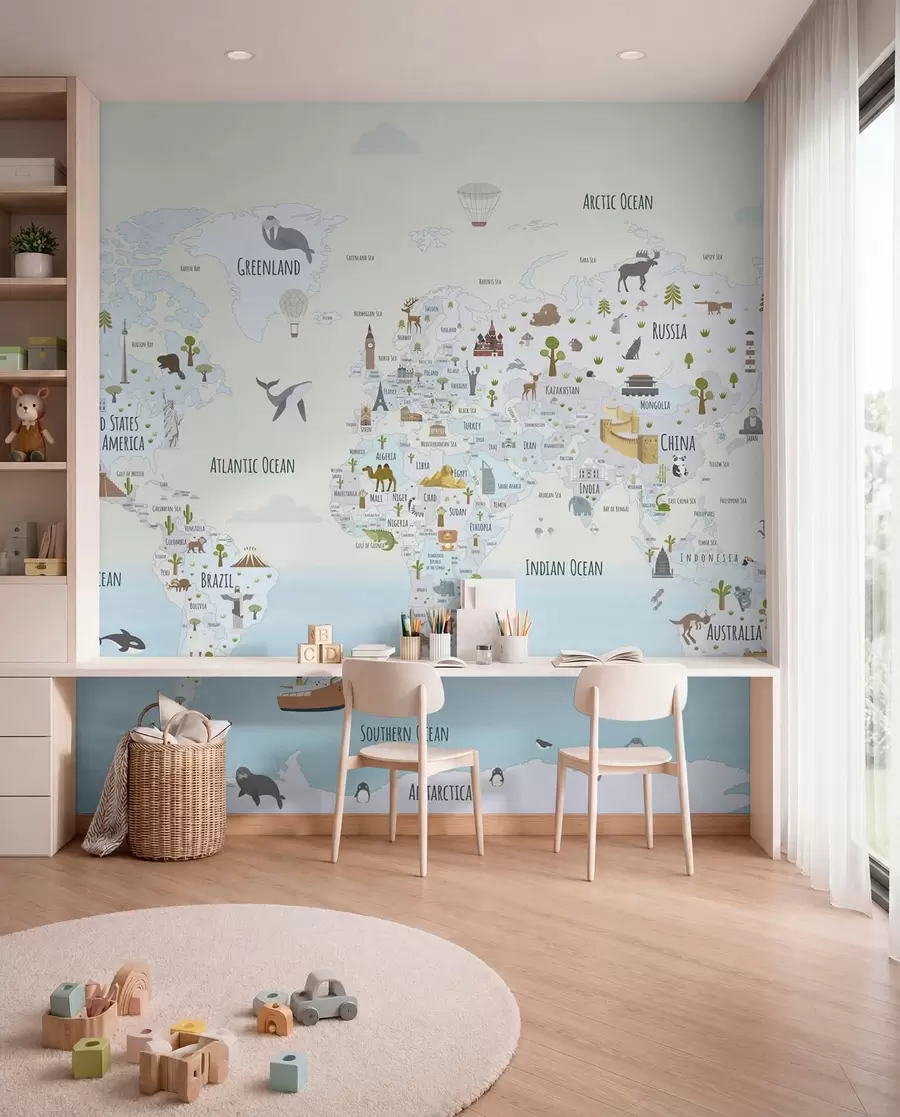 wall murals Atlas čuda u plavom w03410