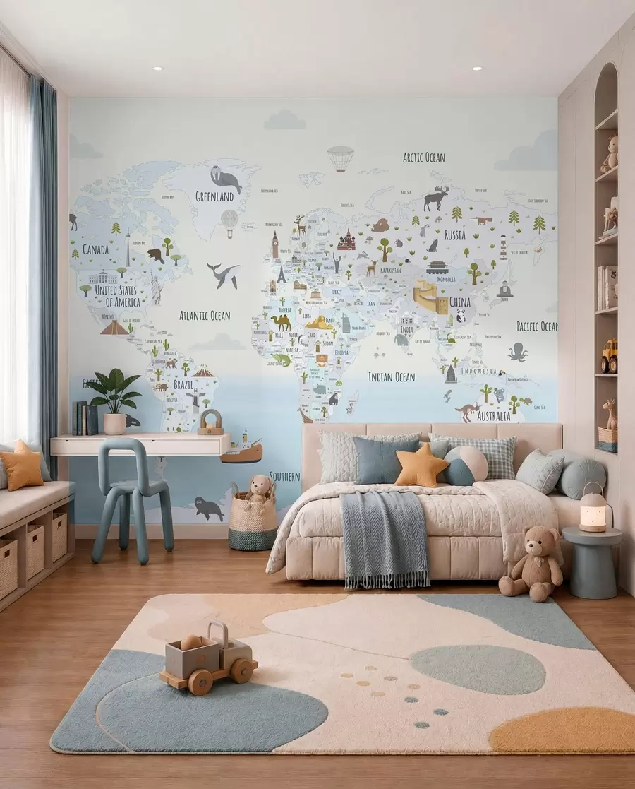 wall murals Atlas čuda u plavom w03410