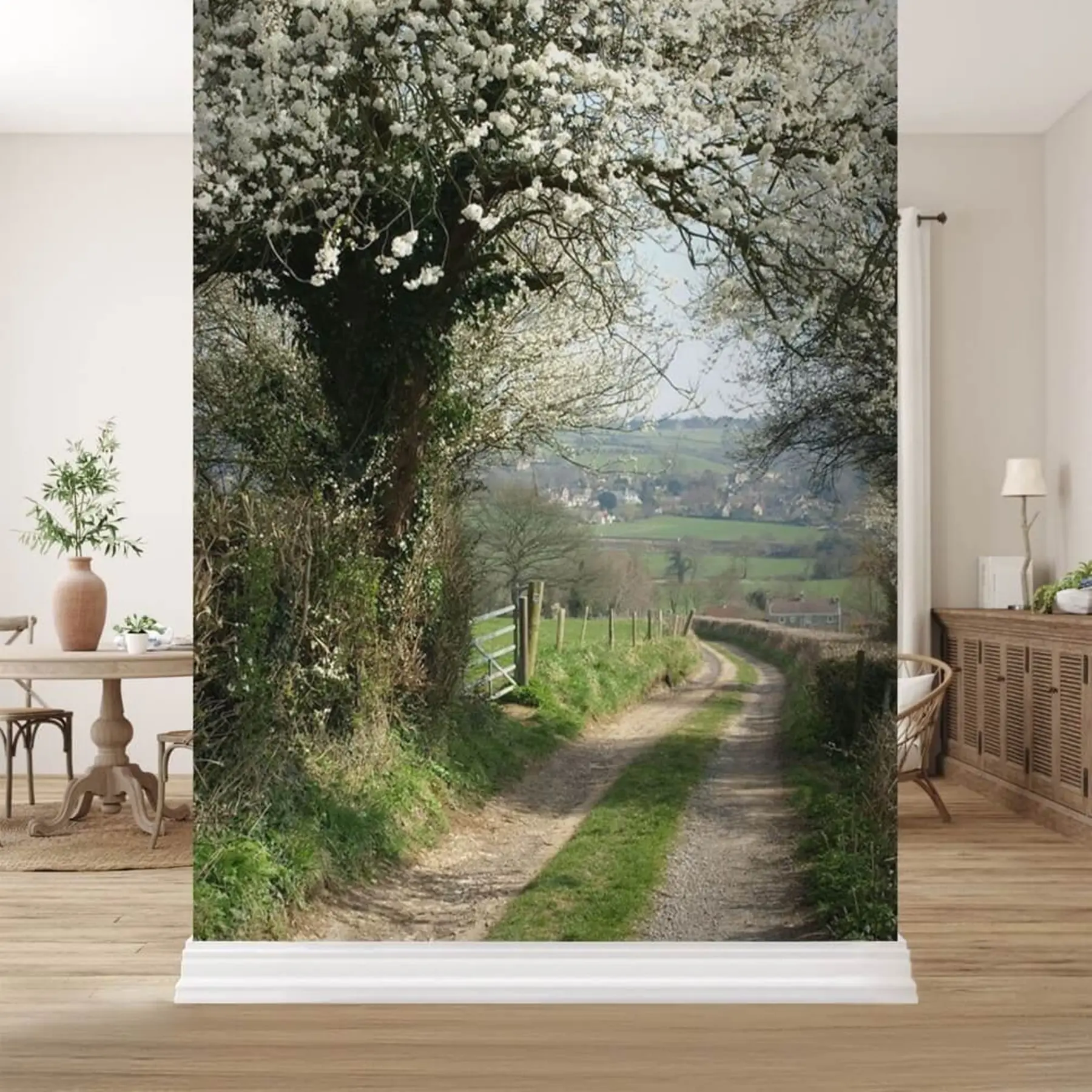 wall murals Сеоски пут, цветајуће дрво u55071
