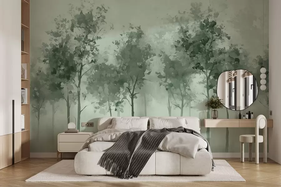 wall murals Апстрактно дрвеће у стилу уљаних слика w03576v1