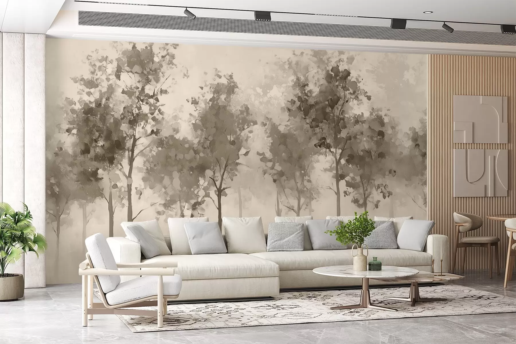 wall murals Апстрактно дрвеће у стилу уљаних слика w03576v2