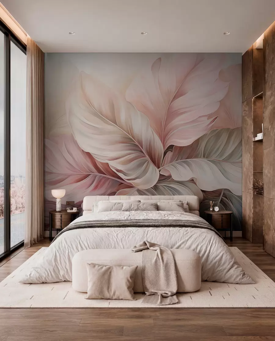 wall murals Тропско лишће са светлуцавим бојама w03597