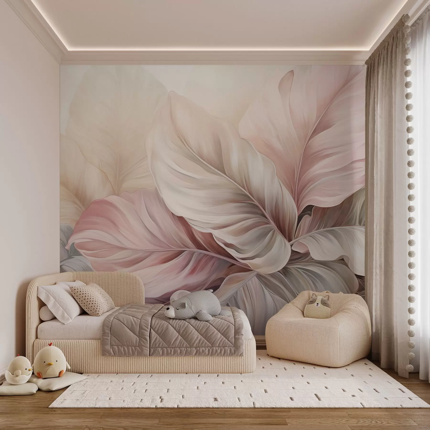 wall murals Тропско лишће са светлуцавим бојама w03597