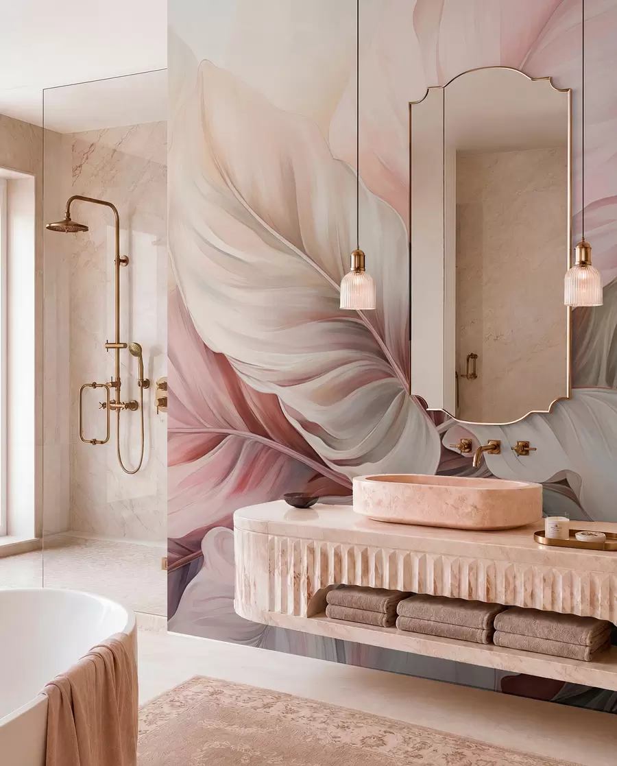 wall murals Тропско лишће са светлуцавим бојама w03597