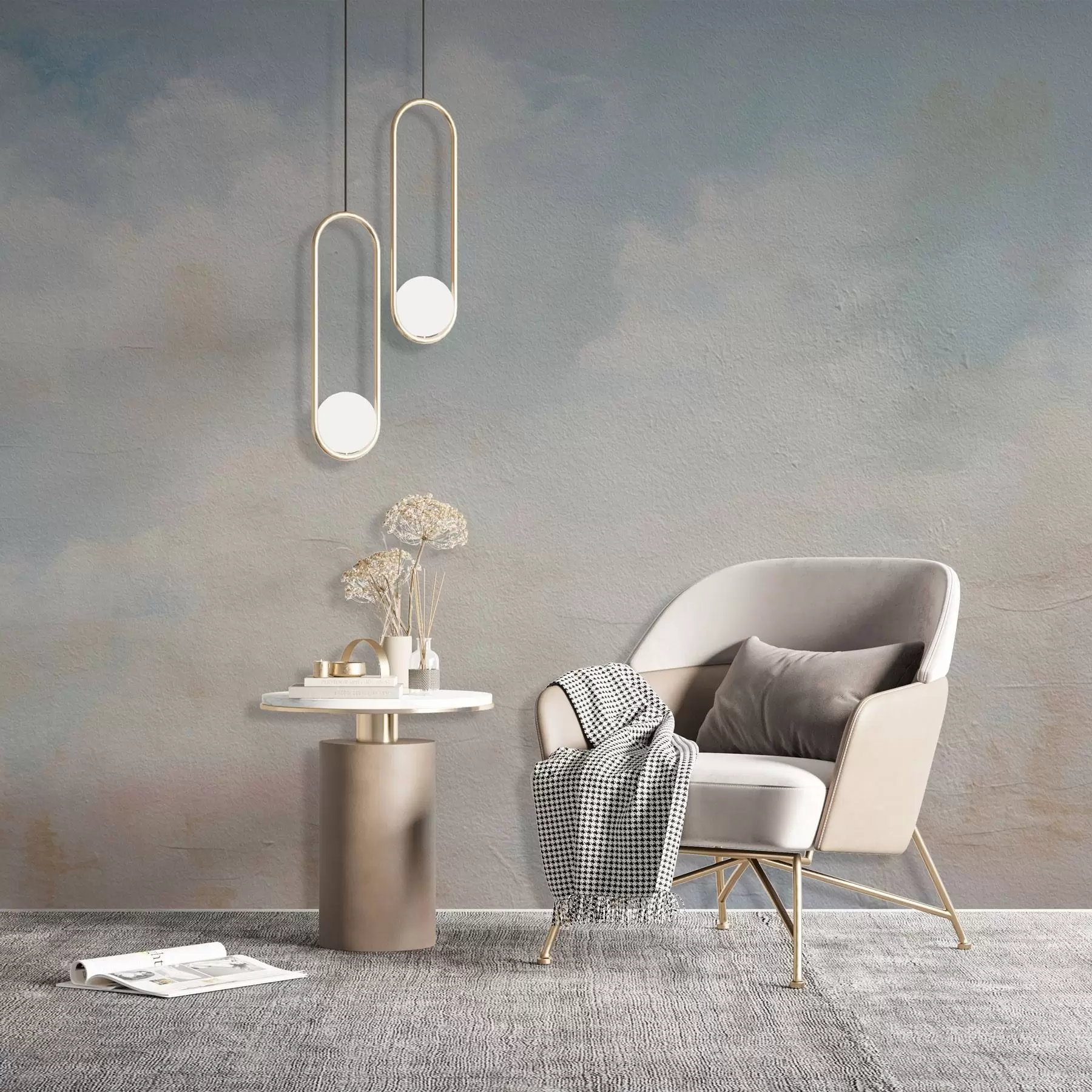 wall murals Апстрактно небо са облацима у грунге стилу w03603