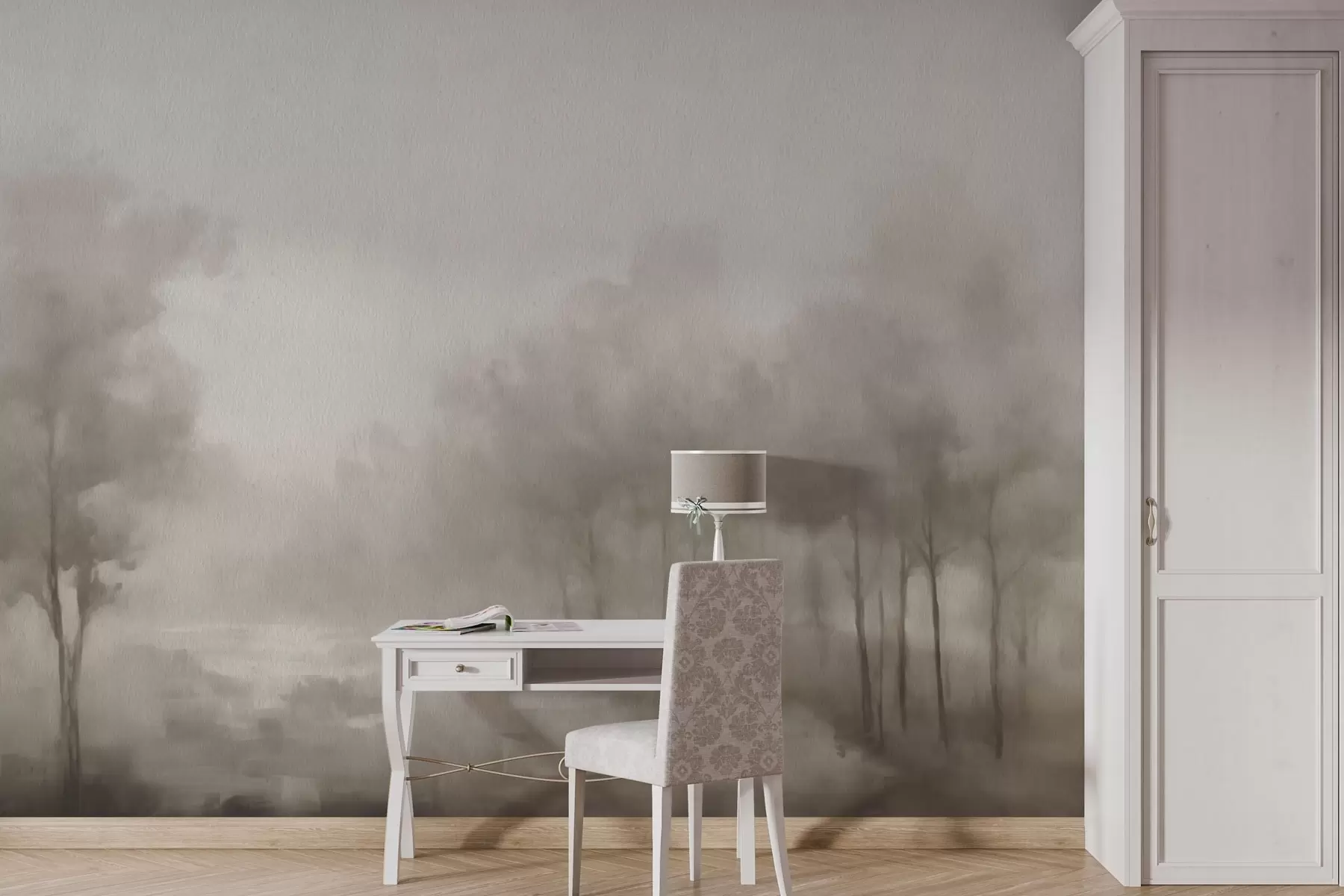 wall murals Апстрактна шума у светло сивим тоновима w03596v1