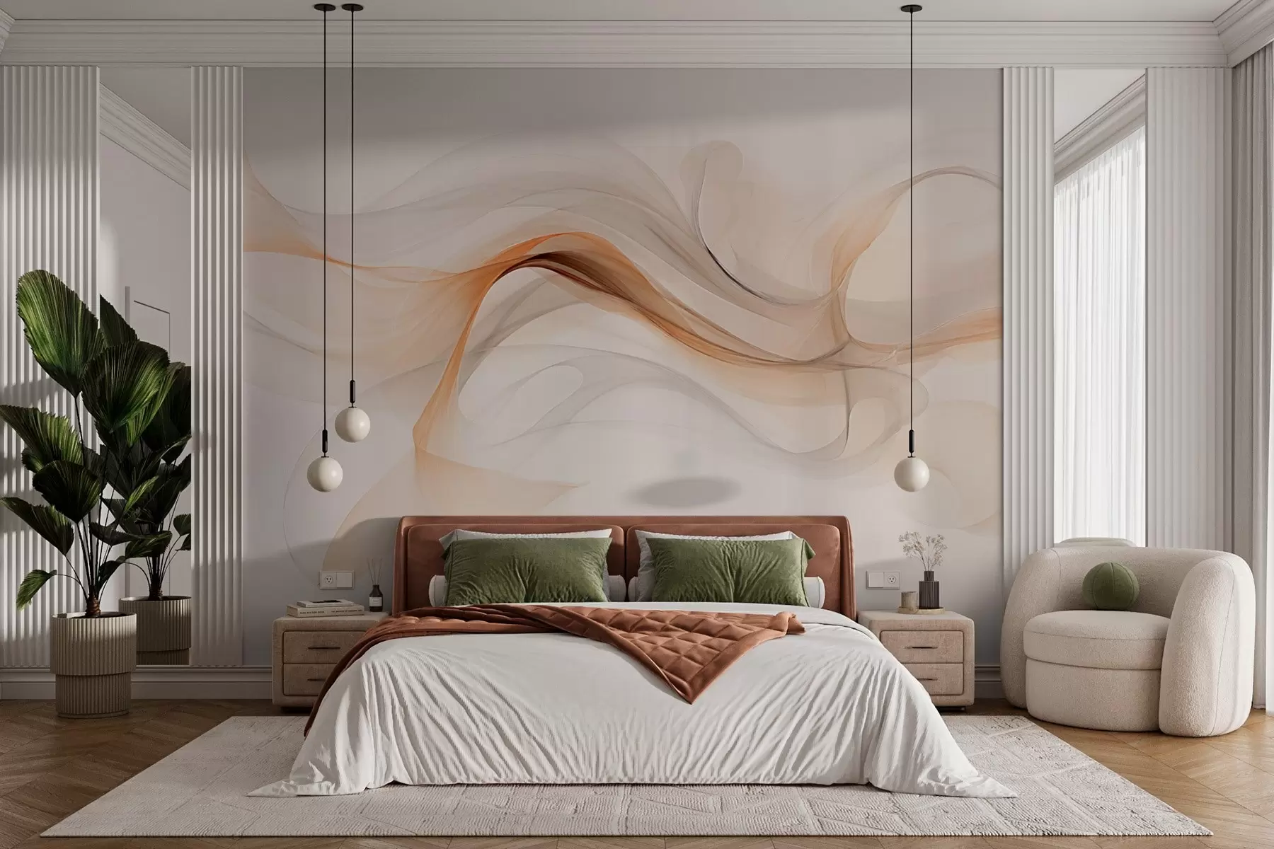 wall murals Апстракција са меким таласима w03609