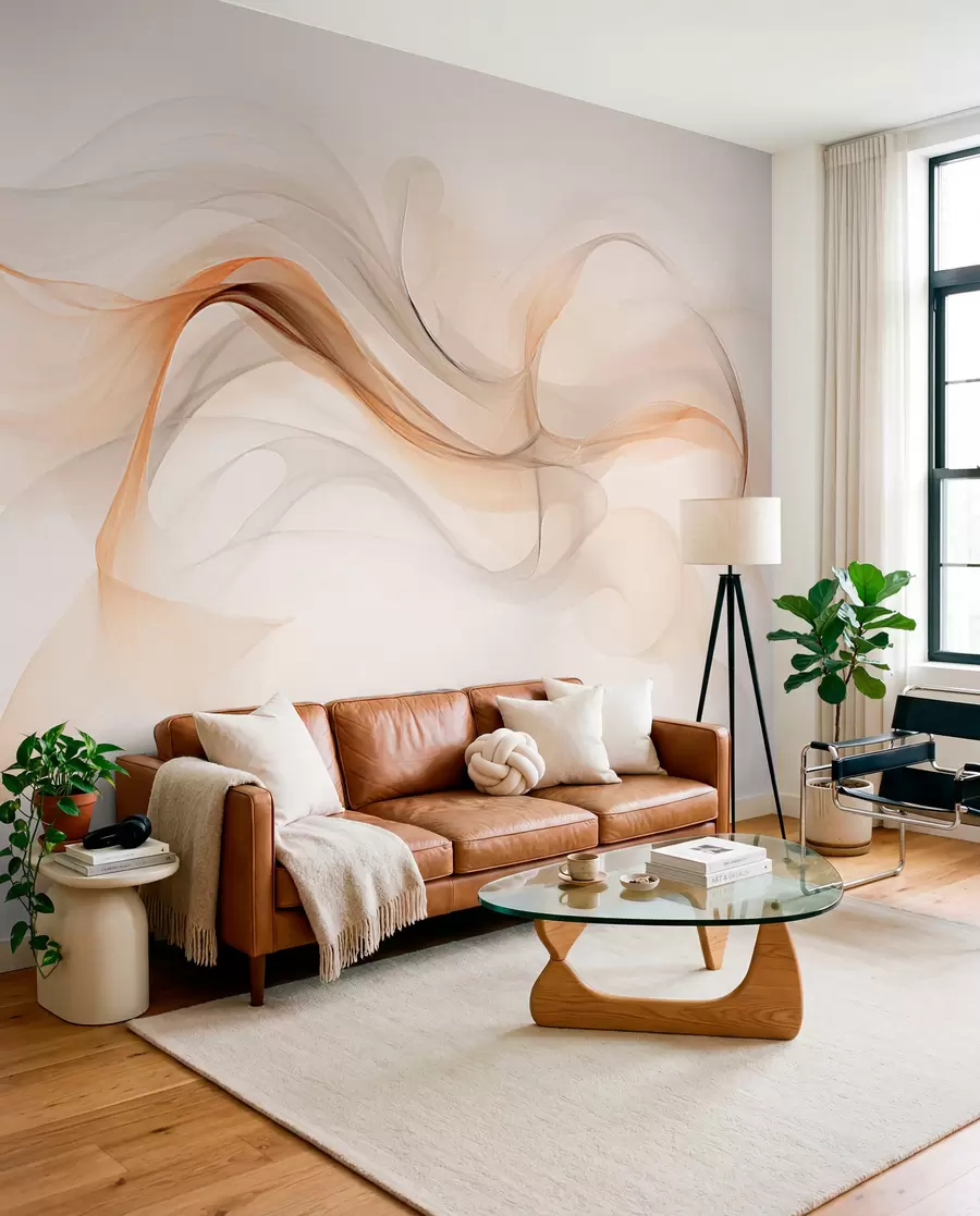 wall murals Апстракција са меким таласима w03609