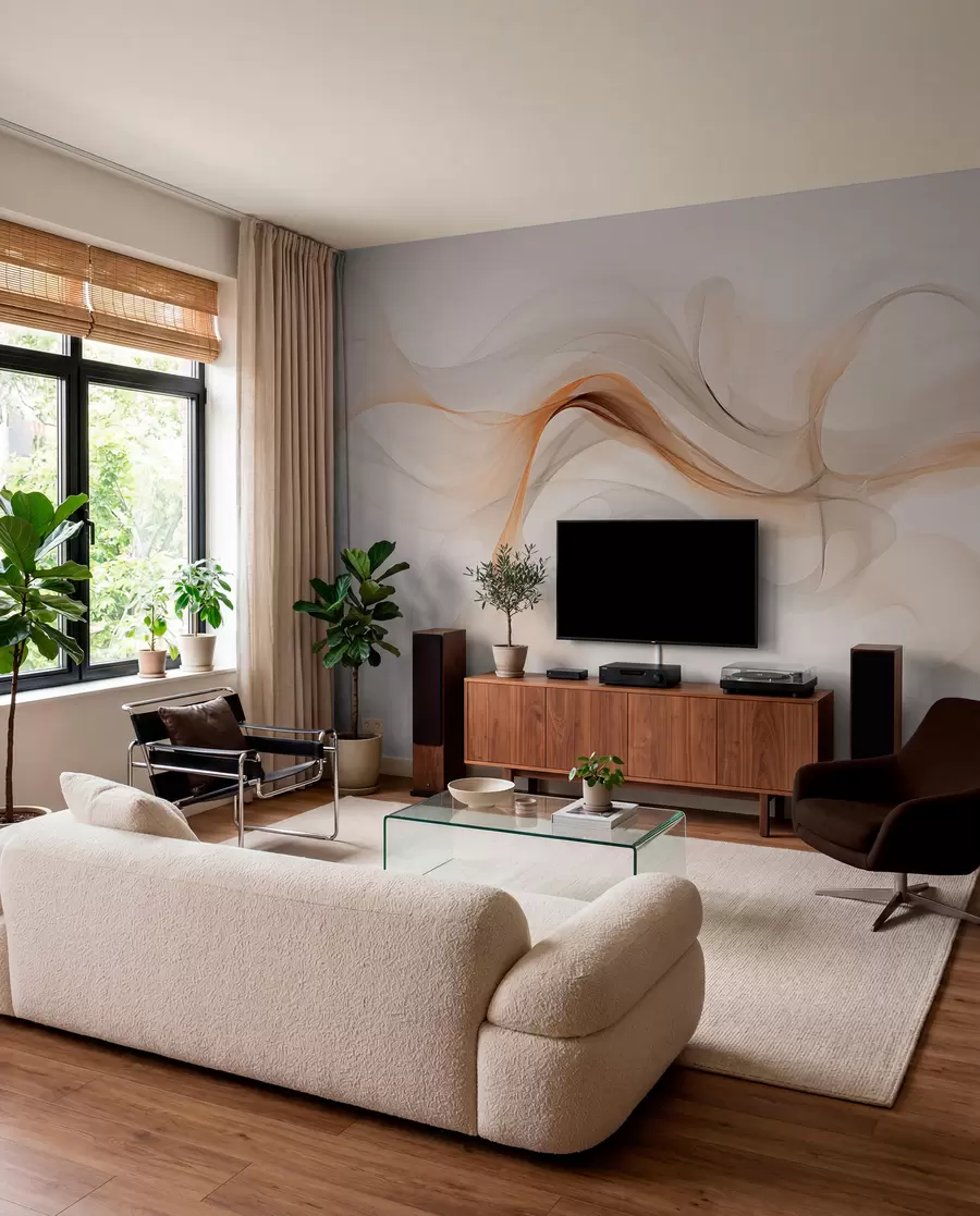 wall murals Апстракција са меким таласима w03609