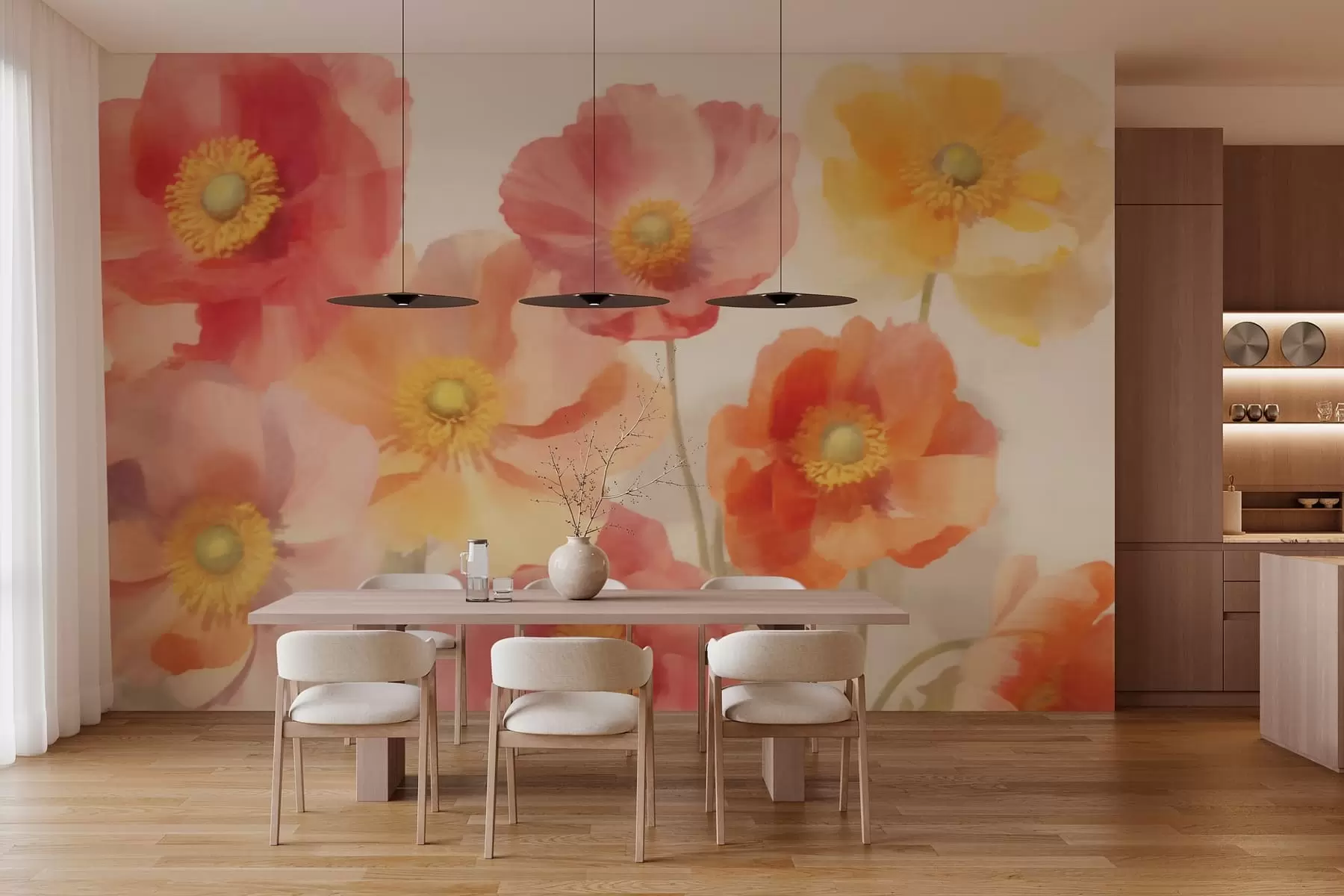 wall murals Шарено цвеће мака w03639