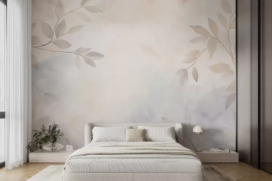 wall murals Светло лишће у магли w08990